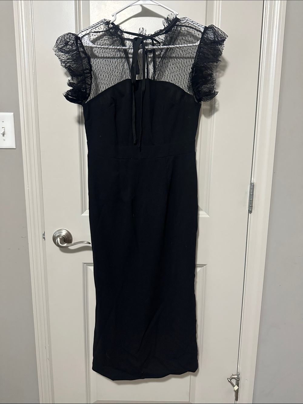 Cupshe Black Lace-Yoke Midi Dress